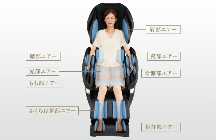 Massage kỹ lưỡng với 31 túi khí khắp cơ thể "hệ thống khí hiệu suất cao"